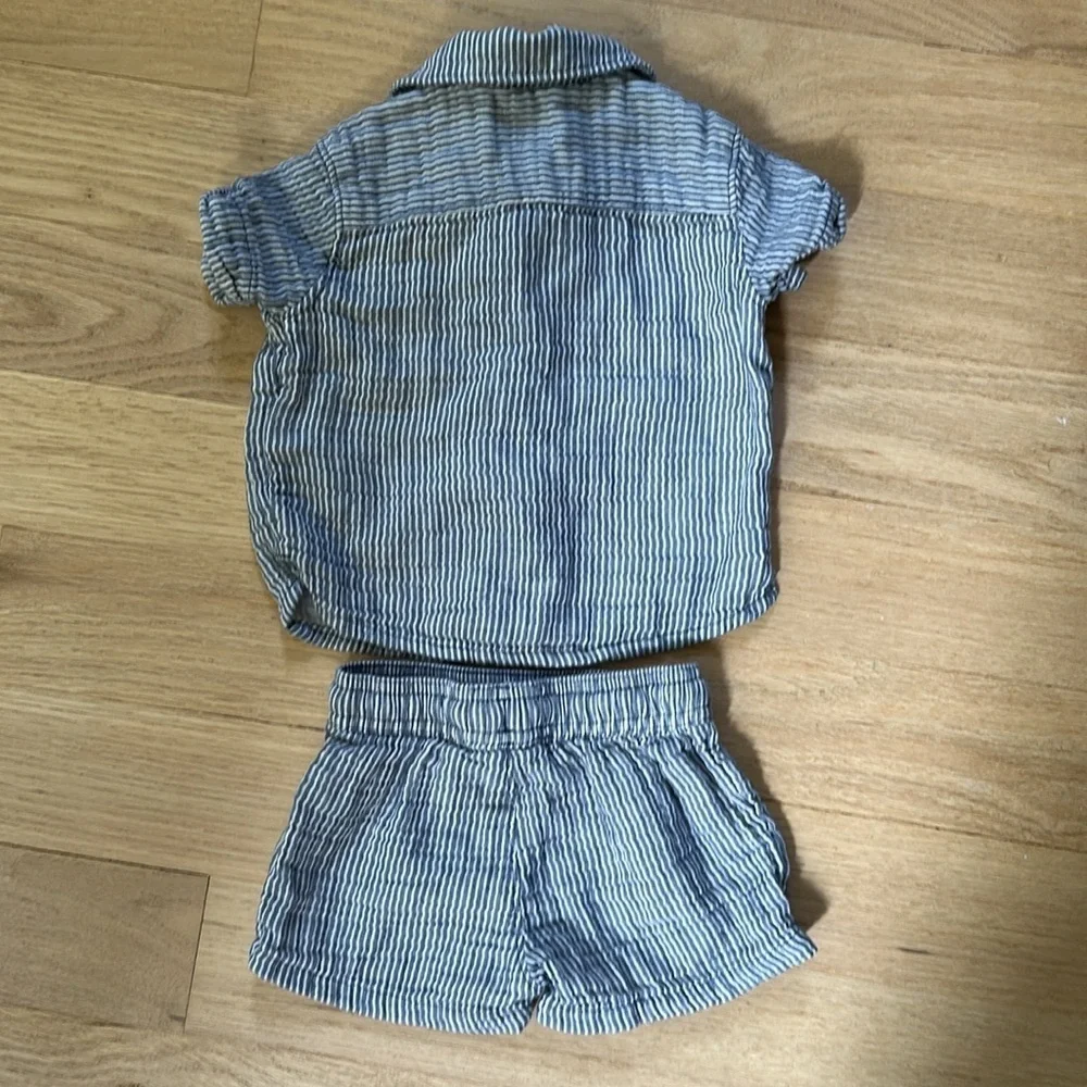 Kids Blue Striped Matching Set